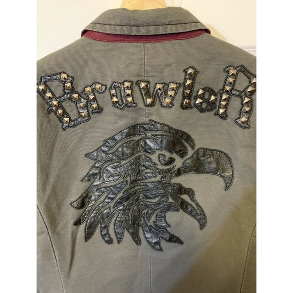 Vtg Marc Ecko Cut &‎ Sew Men's Sz L Jacket Coat Brawler Gray #72 Times Square NY - Picture 1 of 10